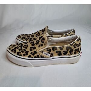 Vans Size 5 Womens Leopard Print Slip On Gently Used Sneaker Shoe